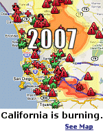 In 2007, major wildfires burned throughout San Diego County. Click to see the map.